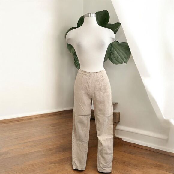 Jou Jou Tan Denim Capri Pants Straight Leg Pedal Pusher Small - Picture 1 of 7